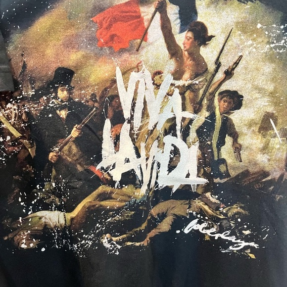 Coldplay Concert Tour T-shirt Viva La Vida Black Size Medium - Picture 2 of 5